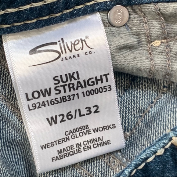 SILVER JEANS CO Suki Straight Leg Jeans | Low Rise | Size 26 /32 - Picture 9 of 16